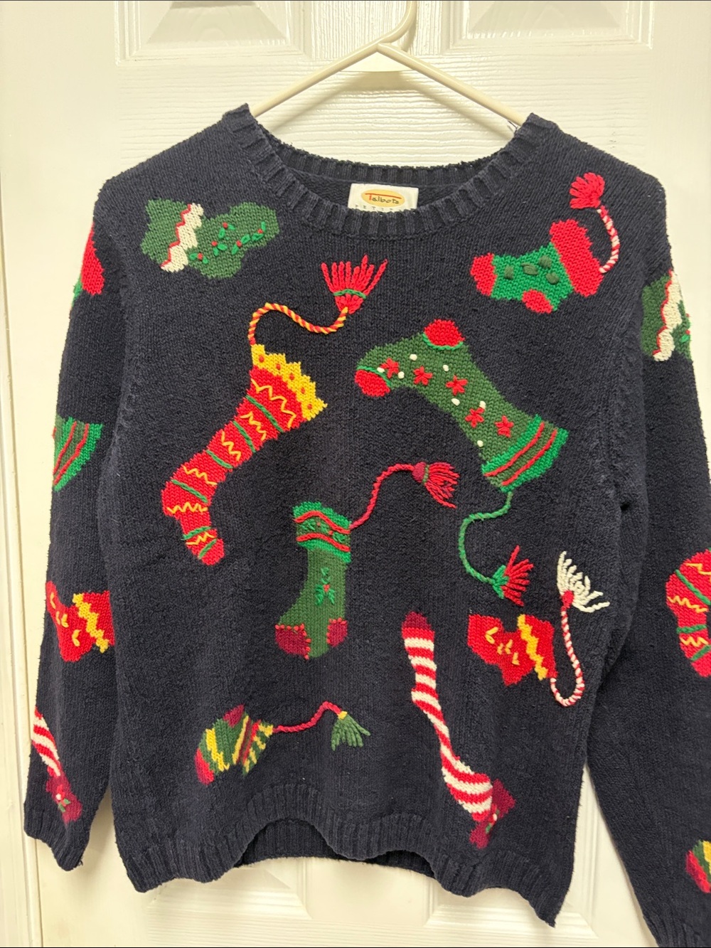 Talbots Petites Christmas Sweater - Navy